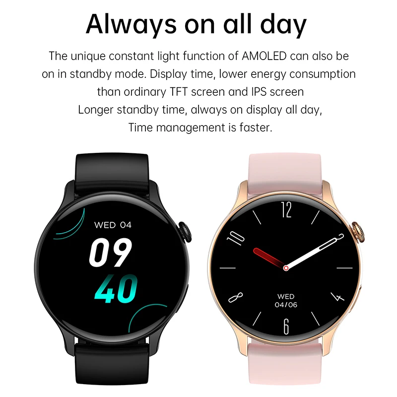 Xiaomi Mijia New Women Bluetooth Call Smartwatch Always Display Time Heart Rate Sports Health Monitoring Music GT4 Smart Watches - Image 5