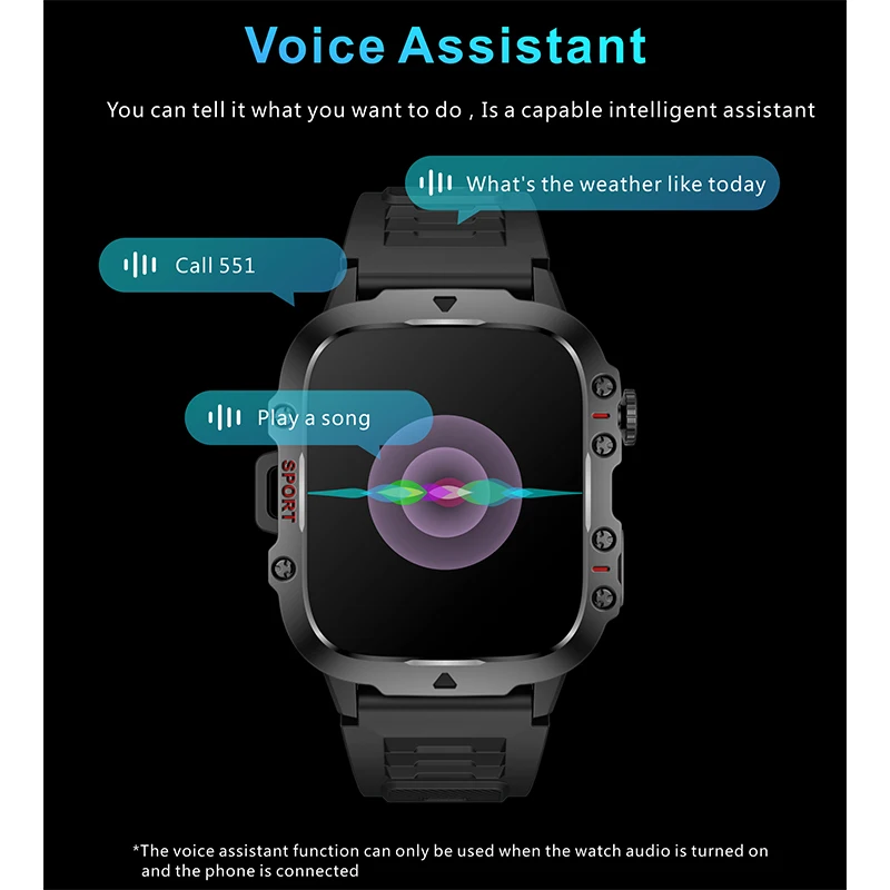 2024 New For Xiaomi Military Smart Watch Men IP68 5ATM Outdoor Sports Fitness Tracker Health Monitor 1.96" BT Call Smartwatch - Image 4